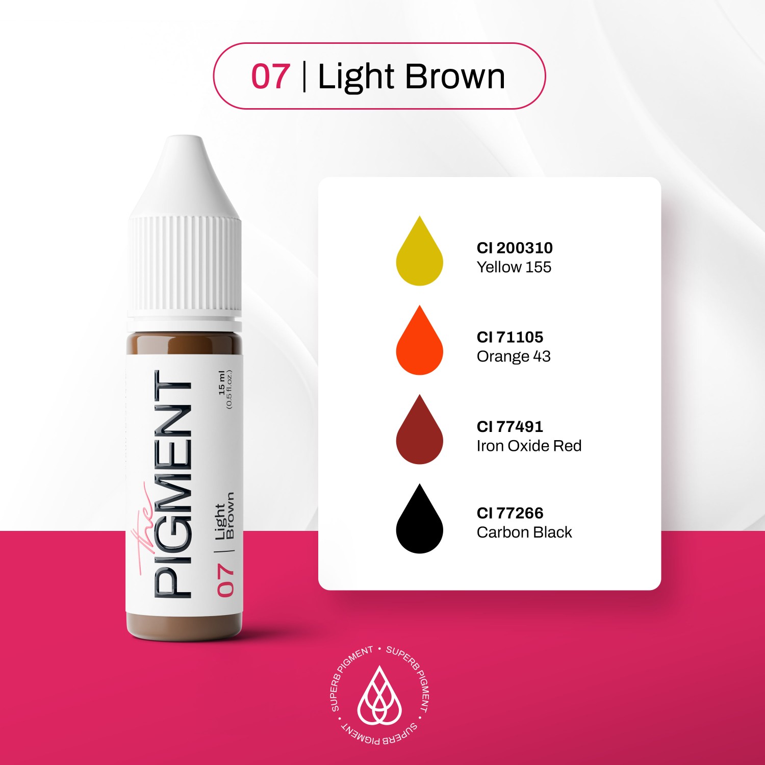 THE PIGMENT წარბის პიგმენტი Light Brown 15 მლ.